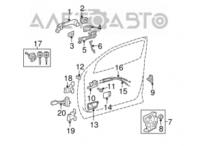 Outside rear right door handle for Toyota Sequoia 2019