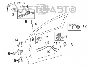 Toyota Rav4 13-18 right outer front door handle