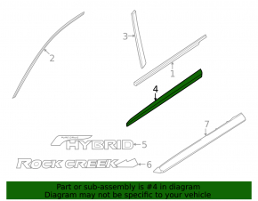 Lower front left door molding for Nissan Pathfinder 13-20 chrome