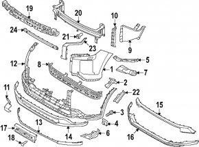 Front bare left bumper Hyundai Palisade 23-25