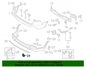 Kia Sorento 16-18 Rear Bumper Tow Hook Cap