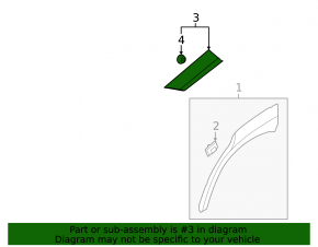 Rear wing molding right Hyundai Kona 18-23