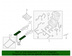 Seat runner trim 2nd row right Infiniti JX35 QX60 13- front right, black, scratches, torn