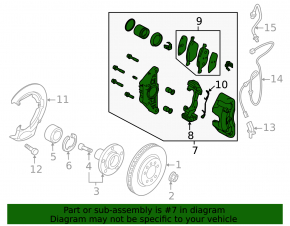 Front right caliper assembly for Mazda 3 MPS 09-13