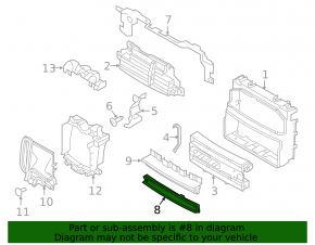 Lower radiator deflector for Land Rover Discovery 17-23 2.0T, 3.0T, MHEV