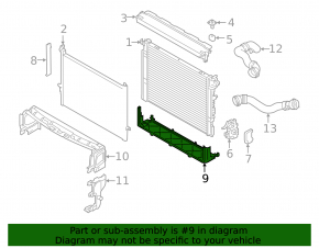 Lower Radiator Bracket BMW 5 G30 17-23 With M5, Main, 4.4L, Main, M8, M8 Competition, 4.4L, Main, with M8
