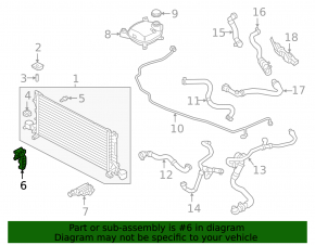 Radiator bracket lower right Volvo XC40 19-22 plastic