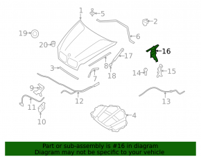 Left hood hinge for BMW X5 X6 E70 E71 07-13