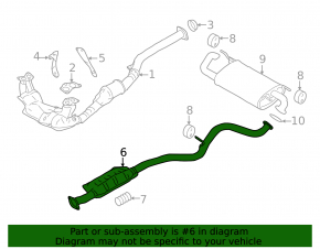 Exhaust line middle part Subaru XV Crosstrek 18-23