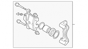 Front right caliper assembly for Mitsubishi Lancer 10-17 FWD