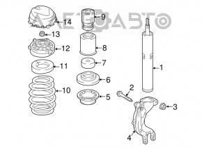 Front left shock absorber fork Audi Q7 16-