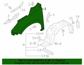 Front right wing Subaru Forester 14-18 SJ