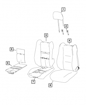 Headrest front left Jeep Grand Cherokee WK2 14-21 leather black