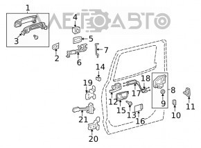 Rear left door lock Toyota Sequoia 08-16