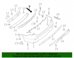 Rear bumper mount left Nissan Pathfinder 13-20 broken guide