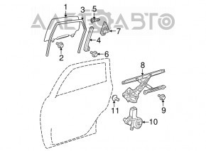 Rear left window lift motor Toyota Prius V 12-17