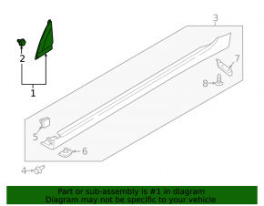 Triangle corner of the wing front right Hyundai Ioniq 17-22 with chrome molding