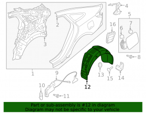 Rear right mudguard Hyundai Sonata 18-19 hybrid