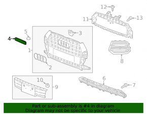 Emblem inscription Quattro radiator grill grill Audi Q3 8U 15