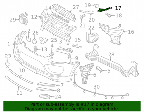 Front bumper mount, left wing, Porsche Cayenne 958 11-14