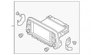 Radio tape recorder display Hyundai Kona 18-23 for satellite radio