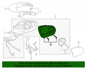 Left mirror housing for Mercedes A-class V177 19-22