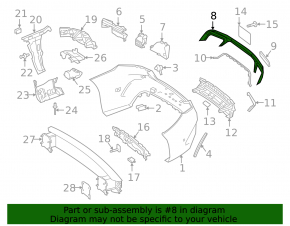Lower trim of the rear bumper Mercedes S-class W222 63/65 AMG 18-20 coupe