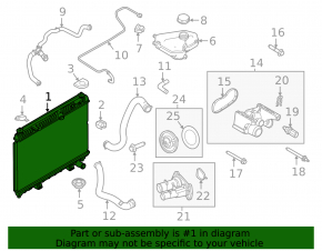Water cooling radiator Ford Fiesta 11-19 1.6