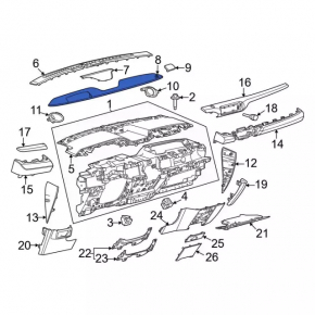 Ford Mustang Mach-E 21-26 Black Front Center Speaker Cover, Type 2