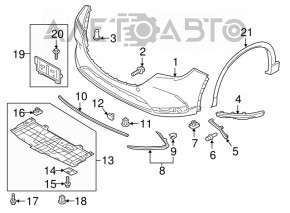 Plug insert bumper right Mazda CX-9 16-23
