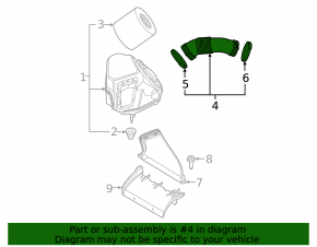 Air duct from the air filter housing Audi A6 C8 19-25 3.0T