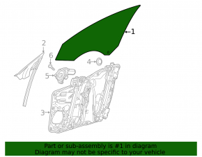 Front left door glass for Mercedes CLA 14-19