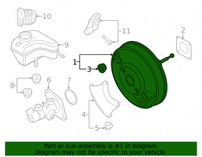 Vacuum booster for VW Tiguan 09-14