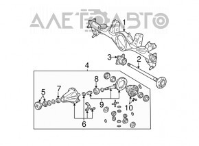 Rear differential gearbox Lexus GX470 03-09 number 3.727