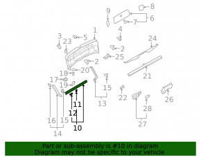Upper trunk lid trim for Audi Q7 4L 10-15 black, without curtain