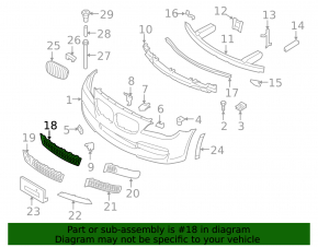 Lower front bumper grille for BMW 7 Series F01 11-15 with M package, without active cruise