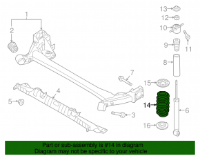 Rear left spring Hyundai Elantra AD 17-20 stiffness 2 white orange