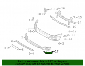 Fog light frame left VW Tiguan 18-