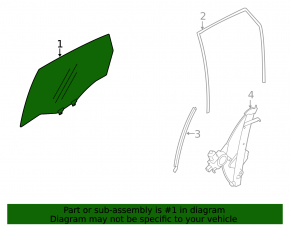 Subaru Forester 14-16 SJ rear right door glass