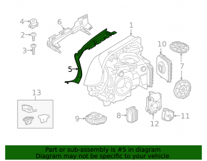 Front left headlight seal for BMW 5 F90 17-23