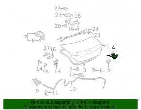 Toyota Solara 2.4 04-08 trunk lid lock