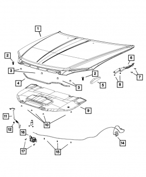 Hood naked Chrysler 200 11-14
