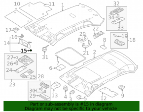 Left visor plug VW Jetta 11-18 USA gray