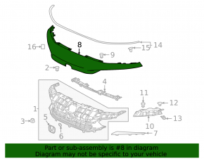 Honda Civic XI FE/FL 22-24 4D Front Bumper Upper Trim