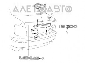 Lexus IS200 IS300 99-05 trunk lid badge emblem