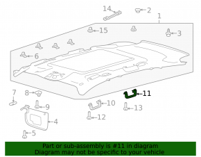 Ceiling handle rear left Ford Escape MK3 13-19 gray