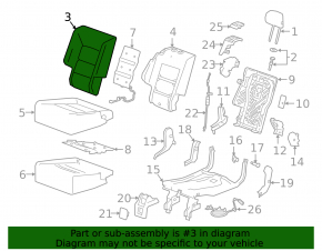 Rear seat, 2nd row, upper right side, Chevrolet Equinox 22-24, black and gray cloth, for cleaning