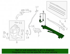 Windscreen wiper linkage with motor for Toyota Camry v70 18-20