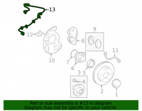 Lexus GX460 Front Left ABS Sensor Wire 10-23