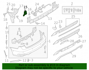 Upper left rear bumper mount for Audi A3 8V 17-20